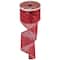 Red Woven Square Plaid Wired Craft Christmas Ribbon 2.5" x 10 Yards